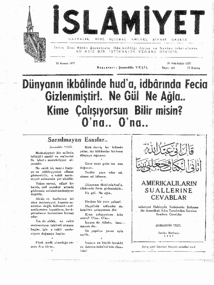 9. Cilt 437. Sayı Kapağı