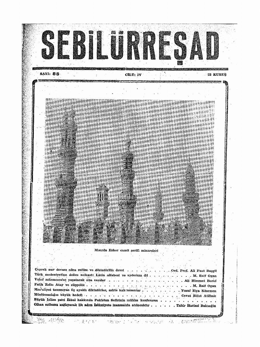 4. Cilt 85. Sayı Kapağı
