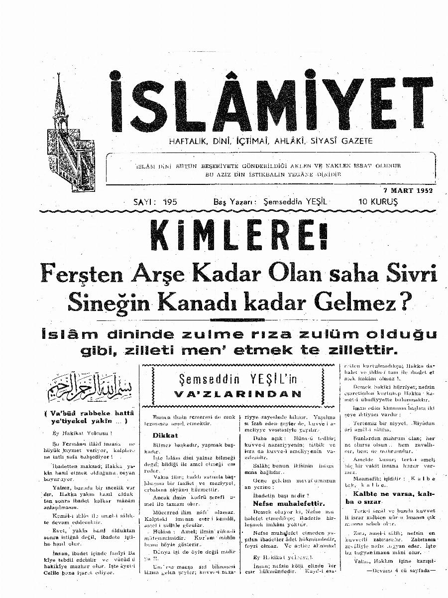 4. Cilt 195. Sayı Kapağı