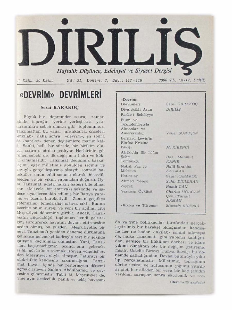 7. Cilt 117-118. Sayı Kapağı