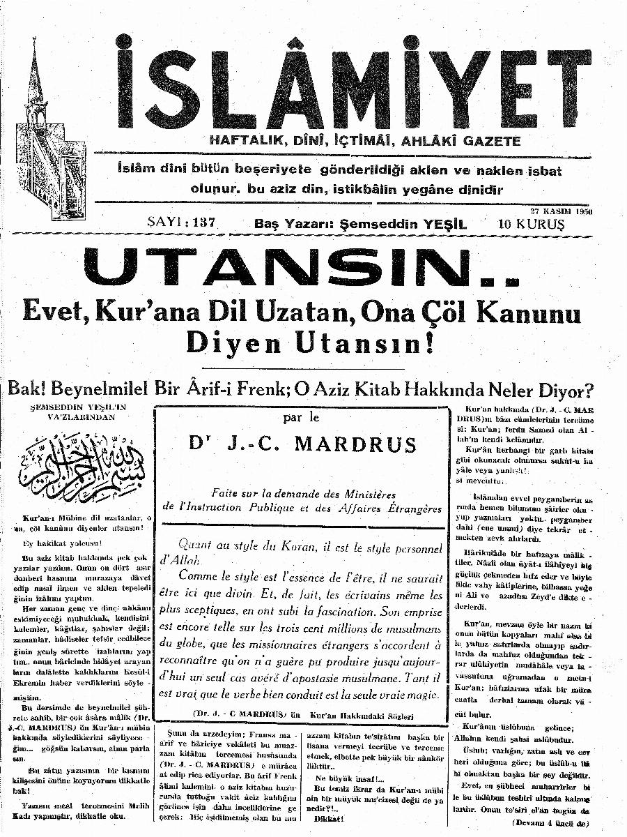 3. Cilt 137. Sayı Kapağı