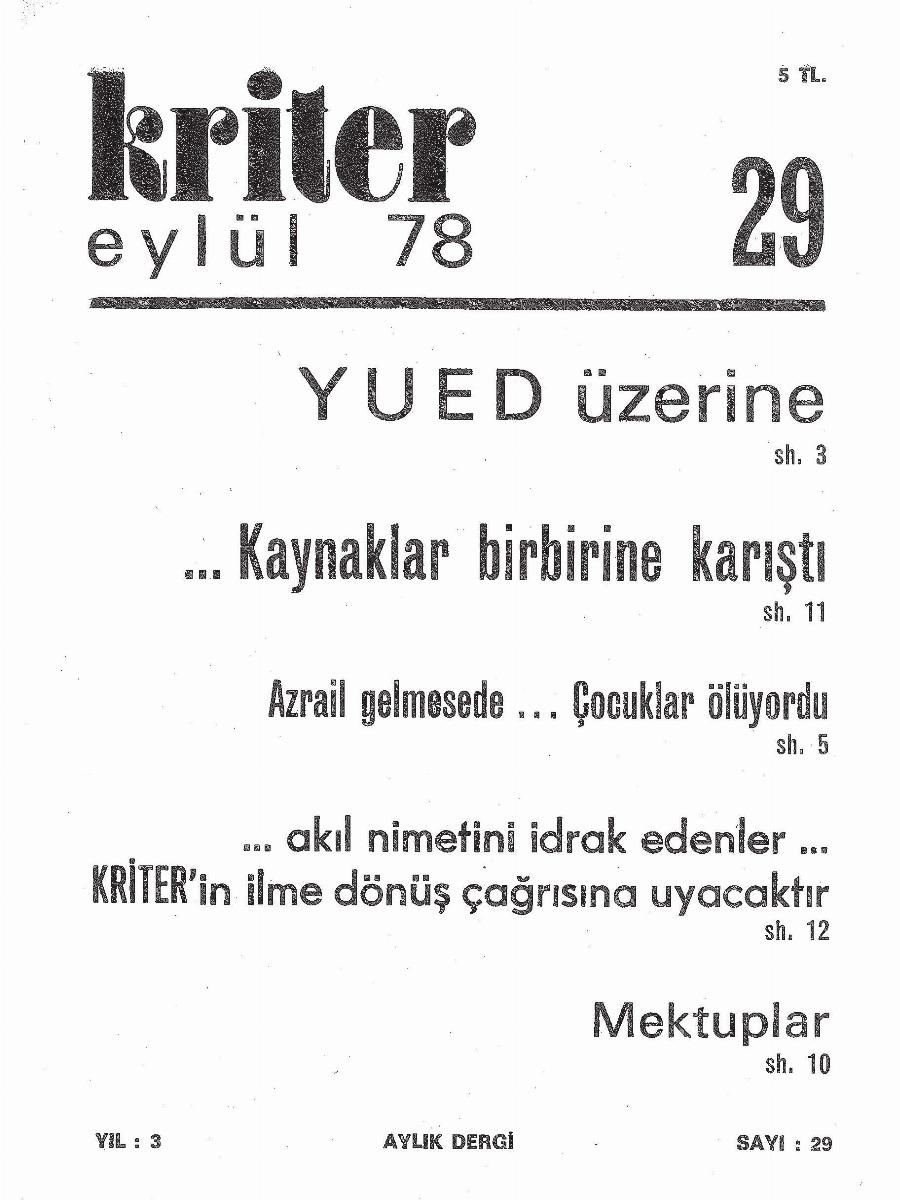 3. Cilt 29. Sayı Kapağı