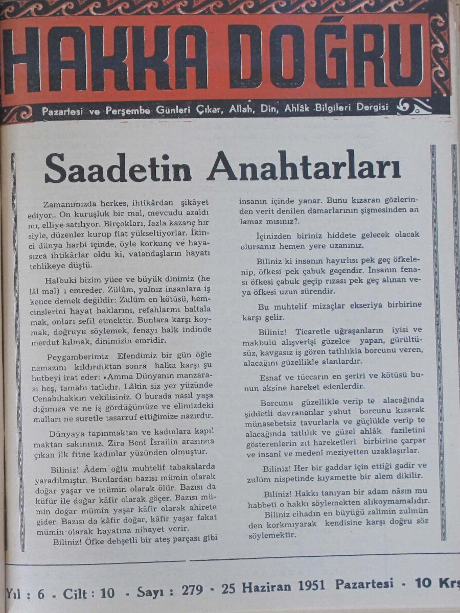 10. Cilt 279. Sayı Kapağı