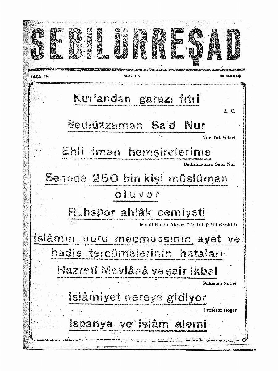 5. Cilt 115. Sayı Kapağı