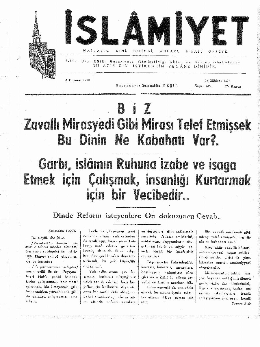 9. Cilt 462. Sayı Kapağı