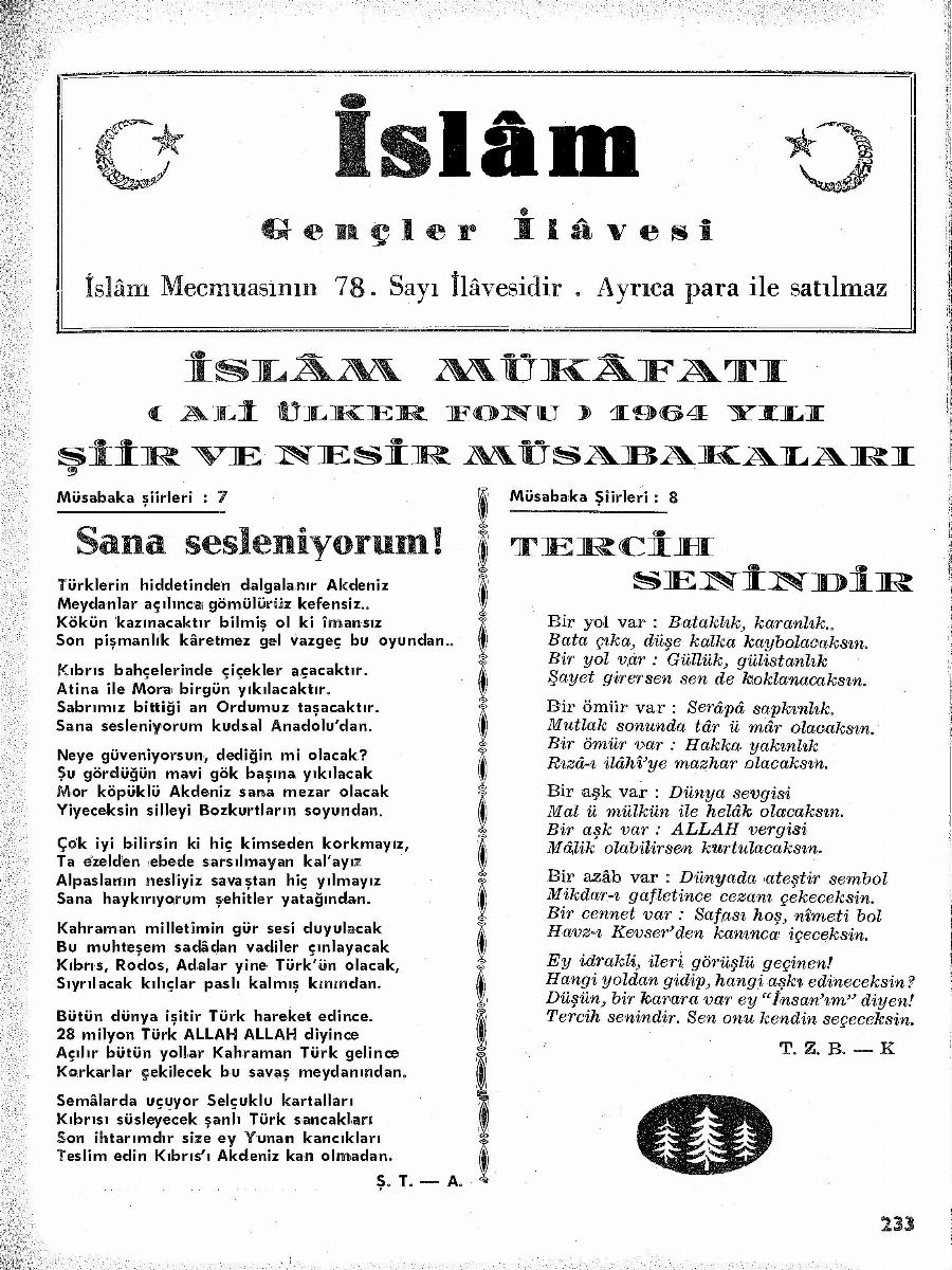 7. Cilt 78. Sayı Gençlik İlavesi. Sayı Kapağı