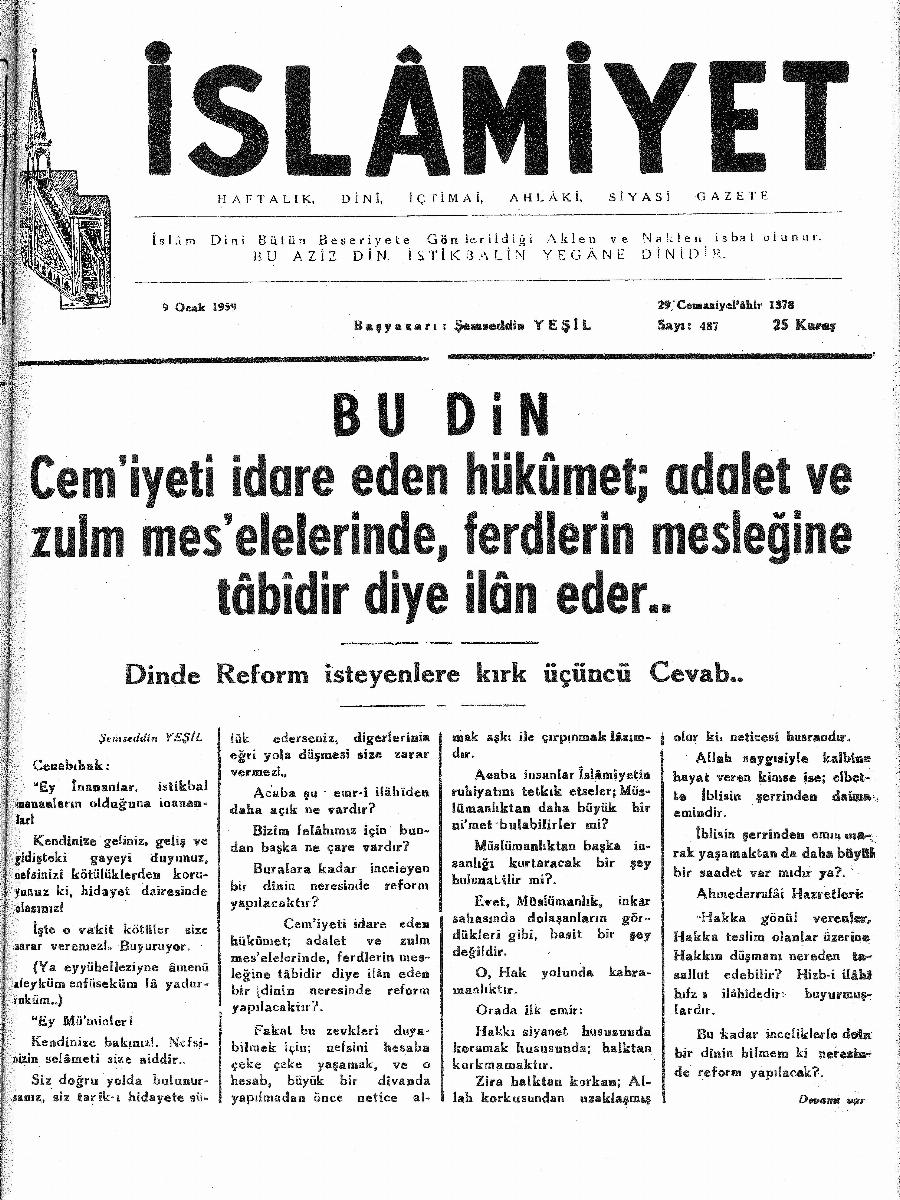 10. Cilt 487. Sayı Kapağı