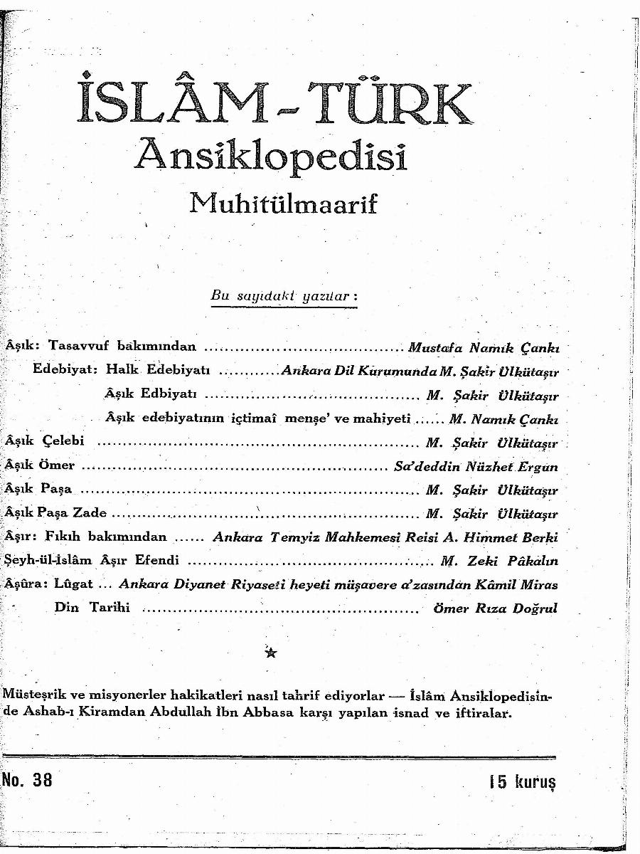 1. Cilt 38. Sayı Kapağı