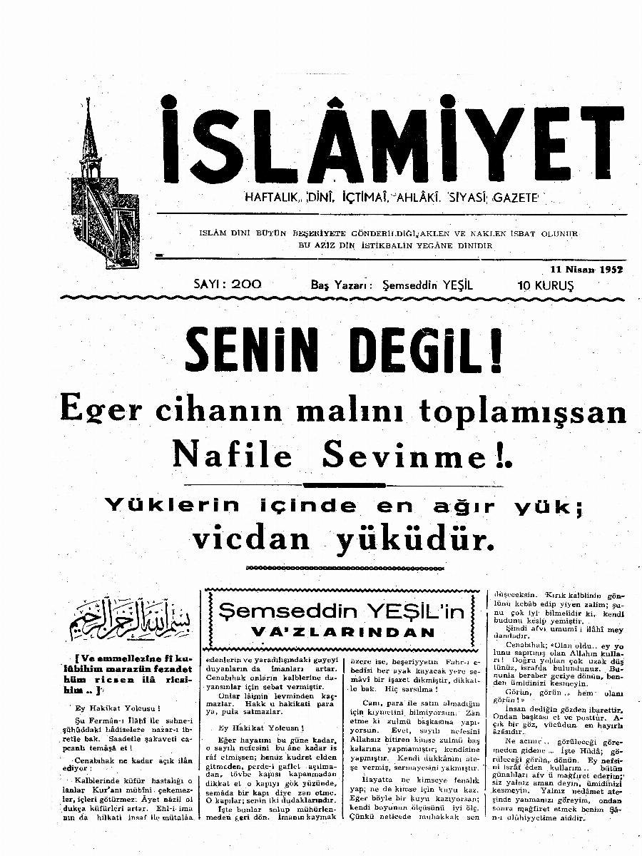 4. Cilt 200. Sayı Kapağı