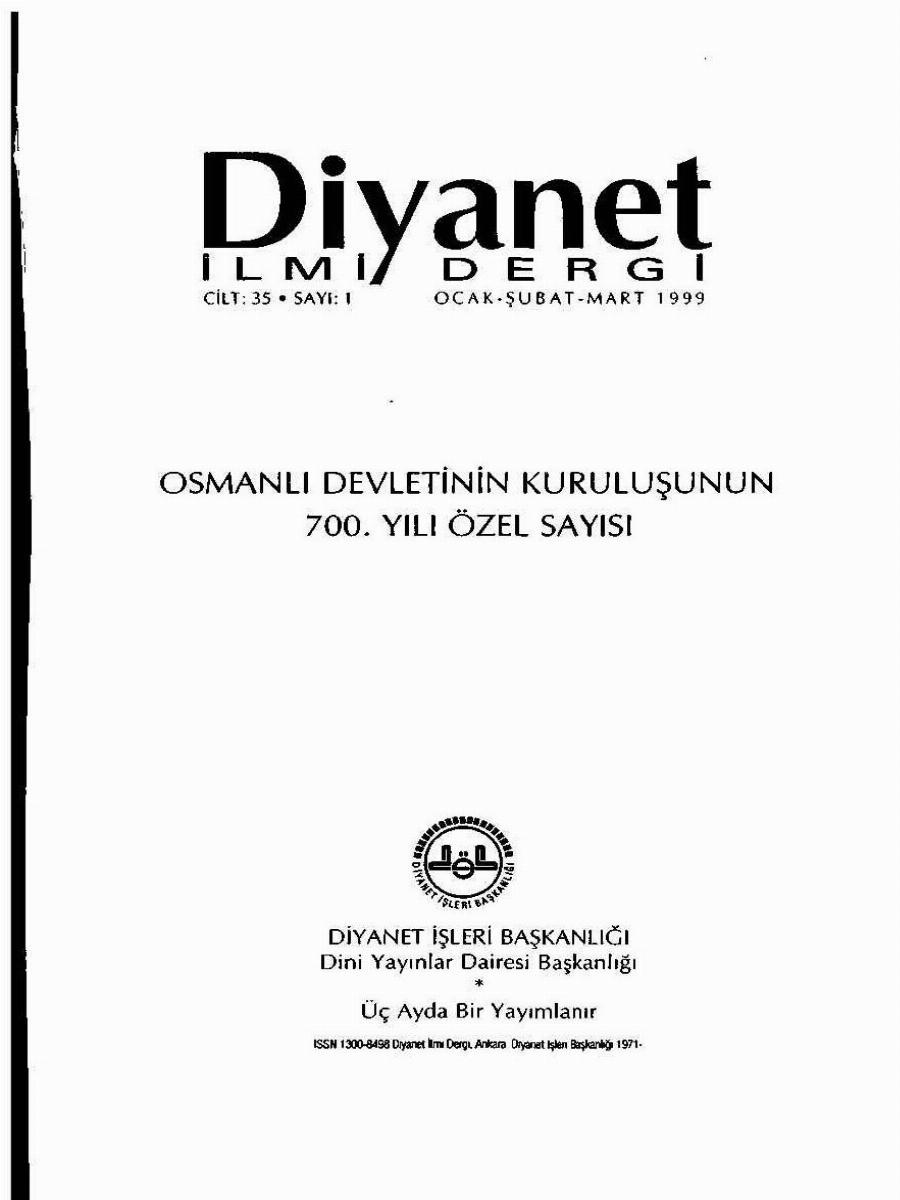 35. Cilt 1. Sayı Kapağı