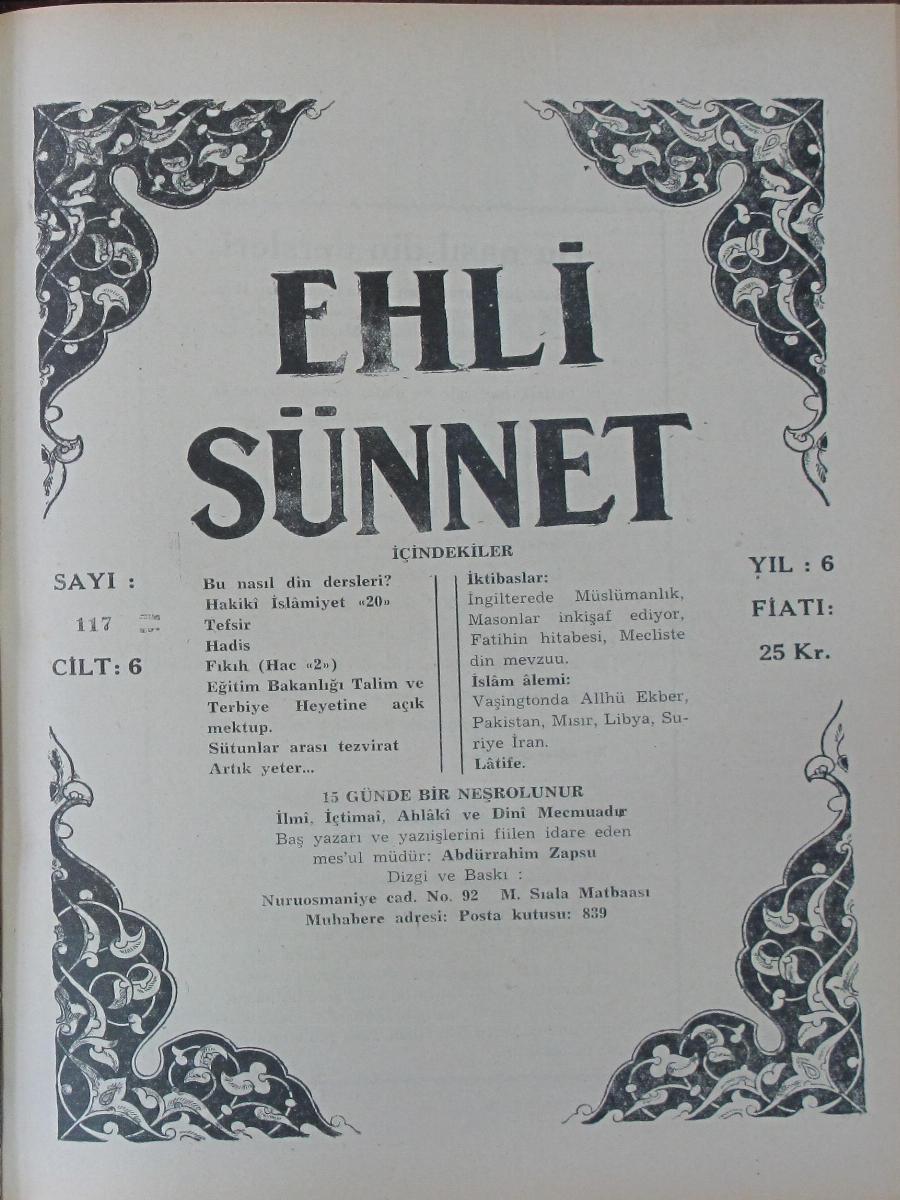 6. Cilt 117. Sayı Kapağı