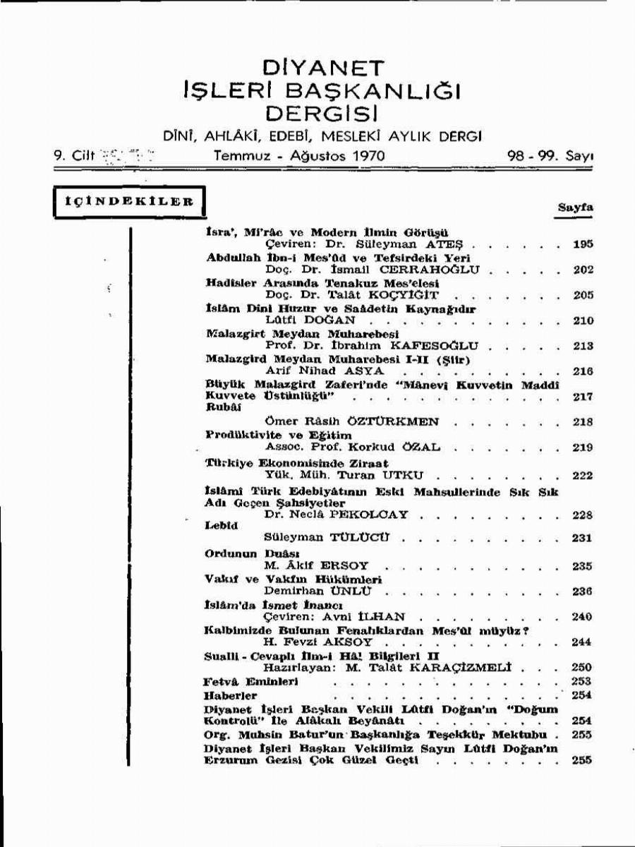 9. Cilt 98-99. Sayı Kapağı