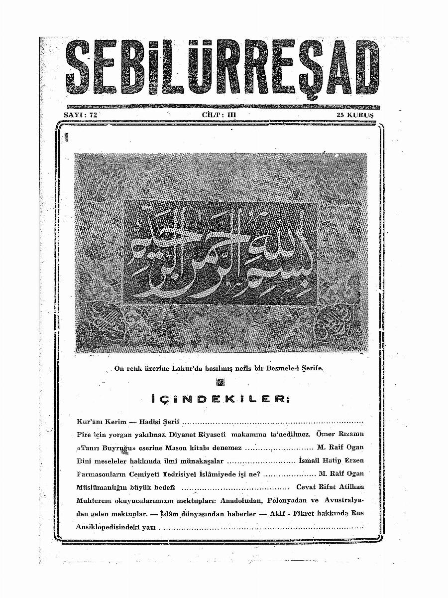 3. Cilt 72. Sayı Kapağı