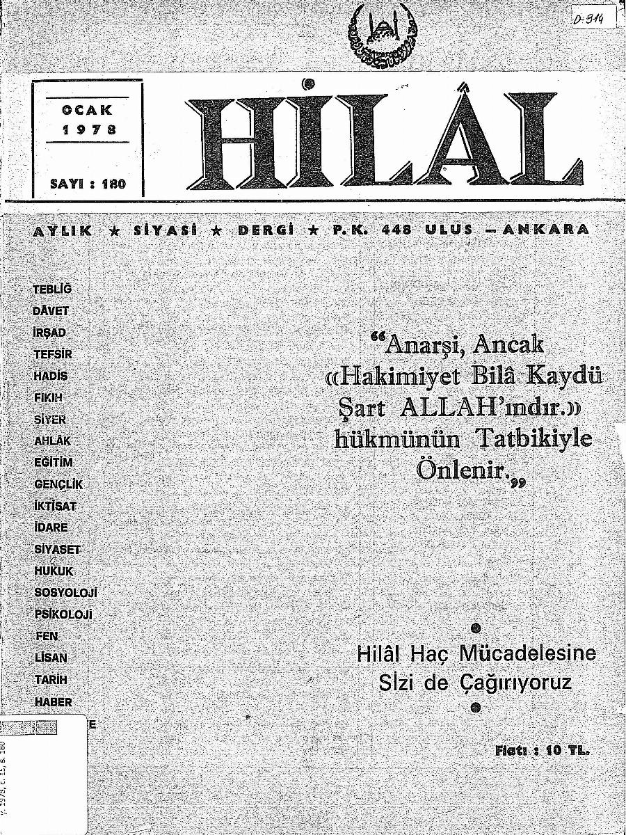 15. Cilt 180. Sayı Kapağı