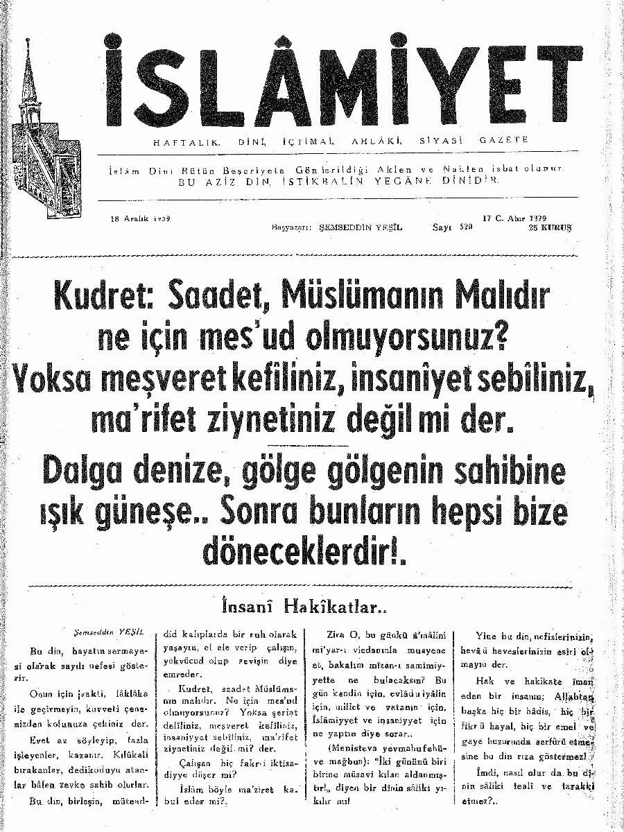 10. Cilt 520. Sayı Kapağı