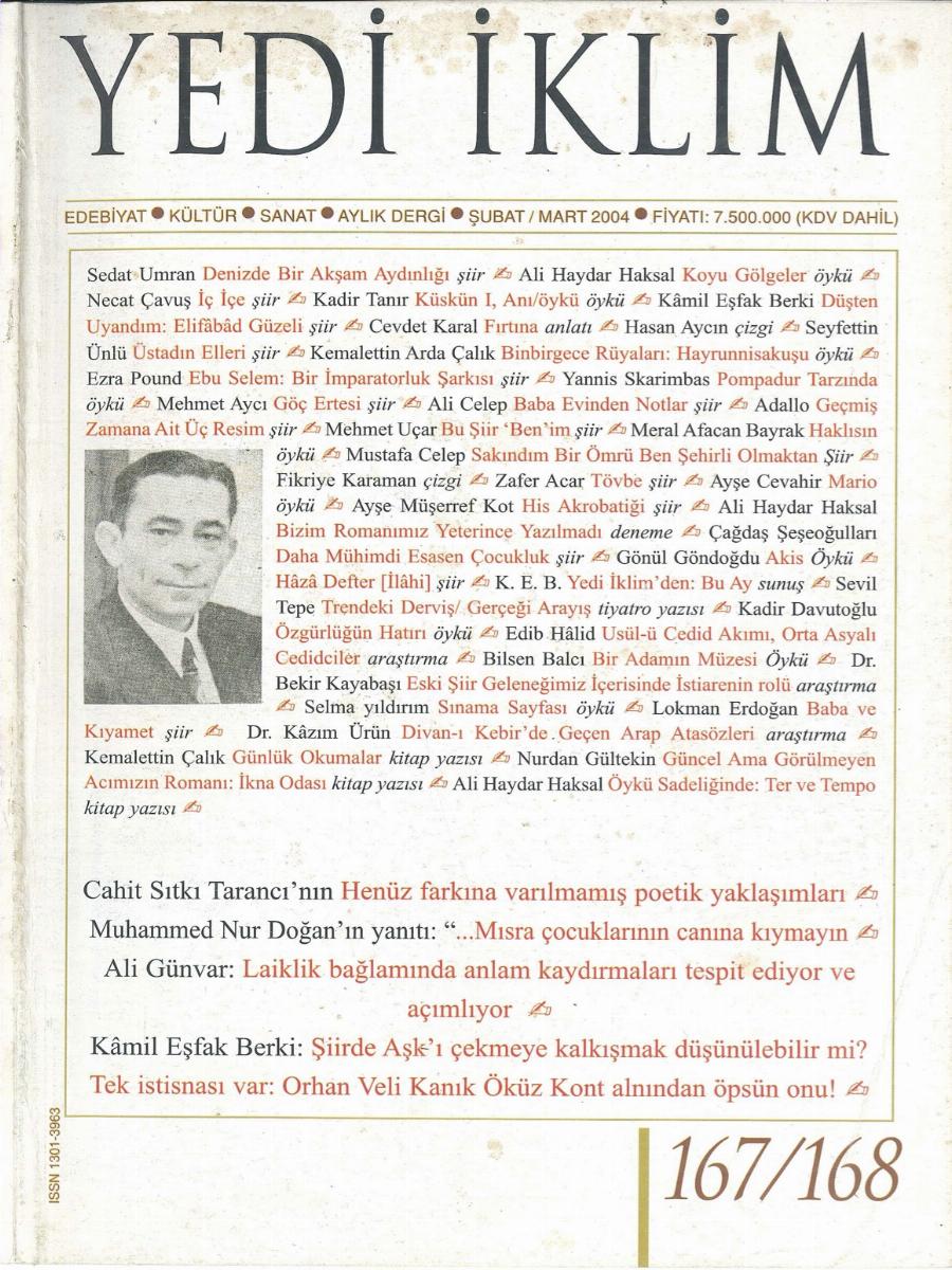 17. Cilt 167-168. Sayı Kapağı