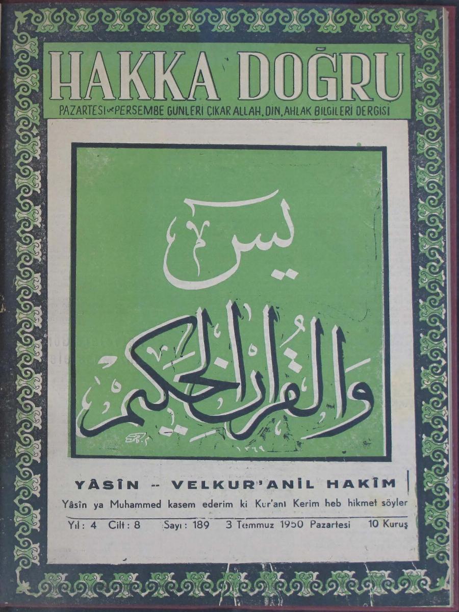 8. Cilt 189. Sayı Kapağı